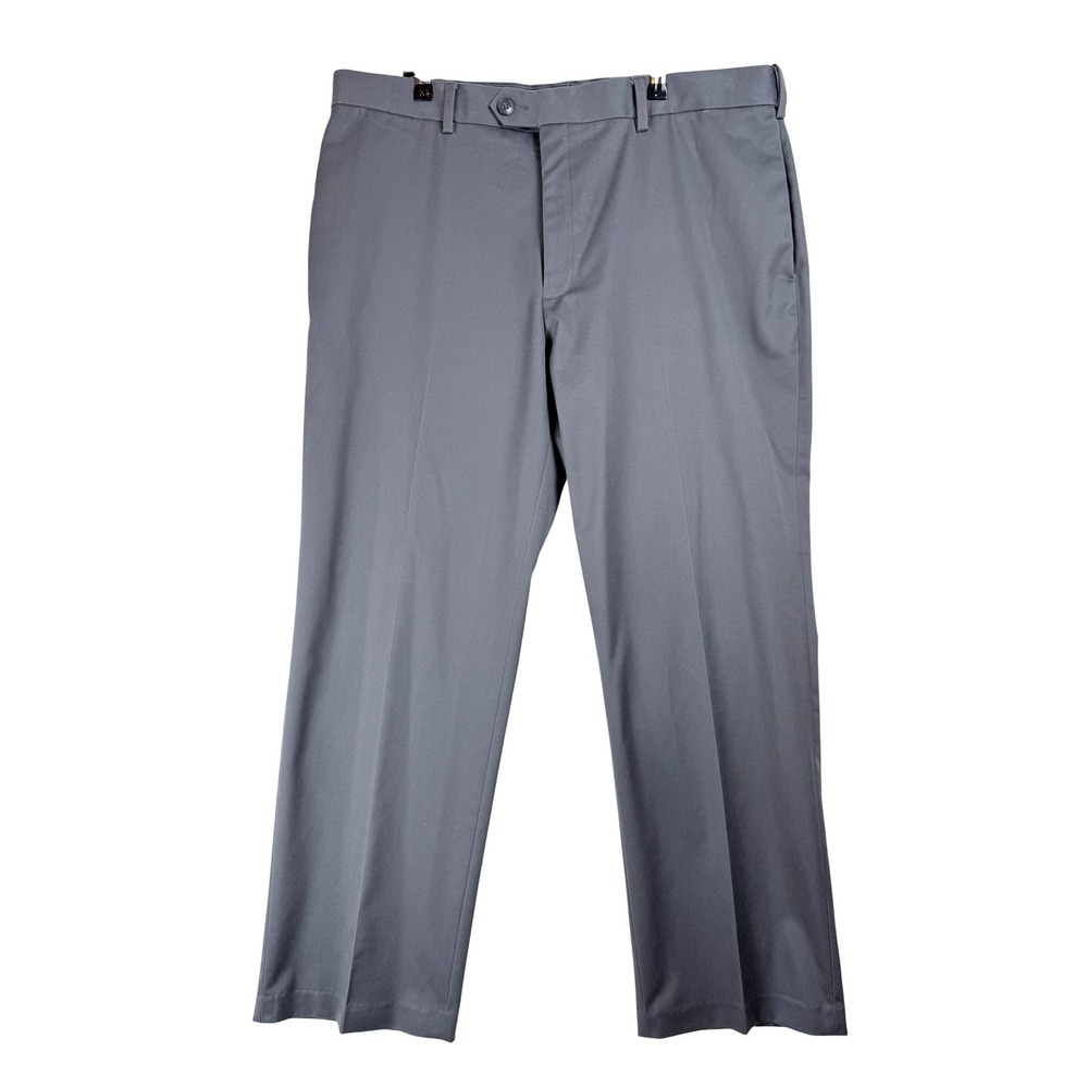 Perry‎ Ellis Portfolio Mens Gray Flat Front Straight Leg Dress Pants 37x28.5